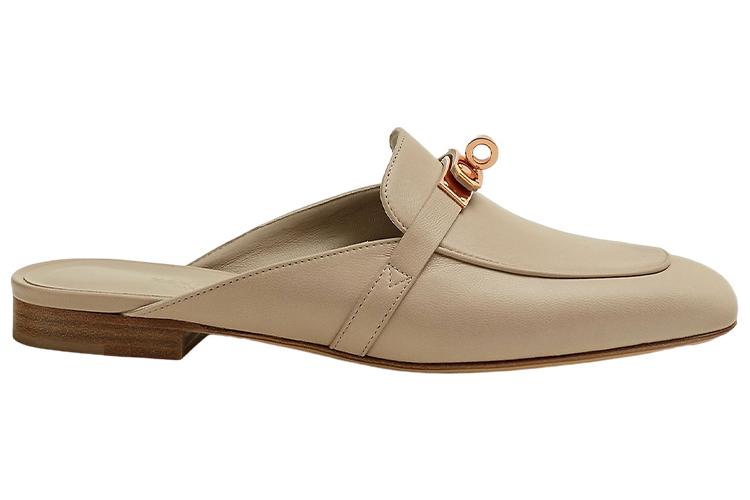 Шлепанцы женские HERMES Oz milk tea gray, 36 EU