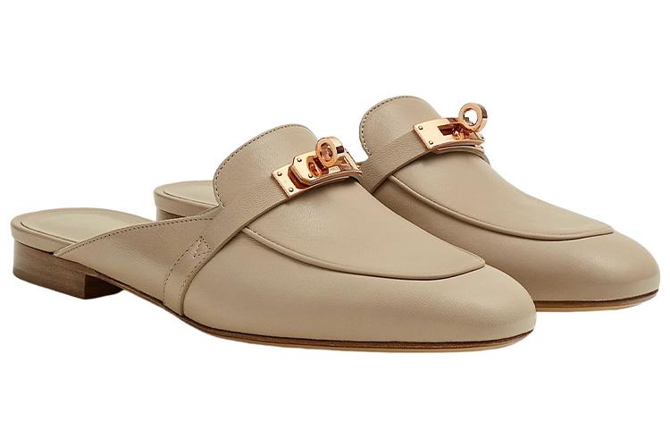 Шлепанцы женские HERMES Oz milk tea gray, 36 EU