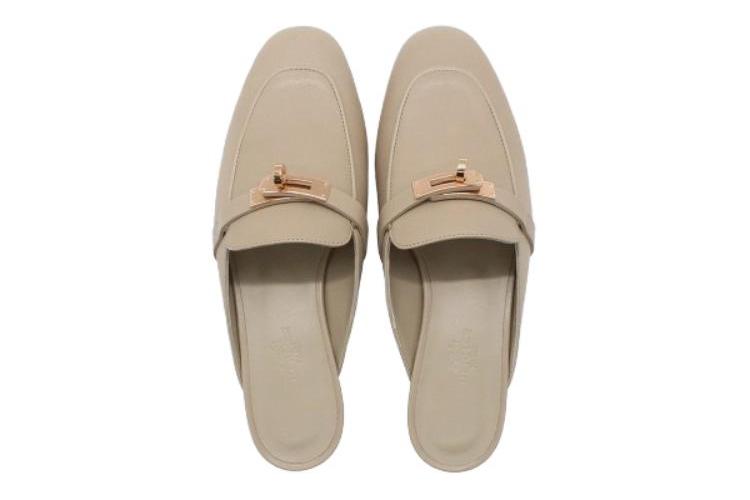 Шлепанцы женские HERMES Oz milk tea gray, 36 EU