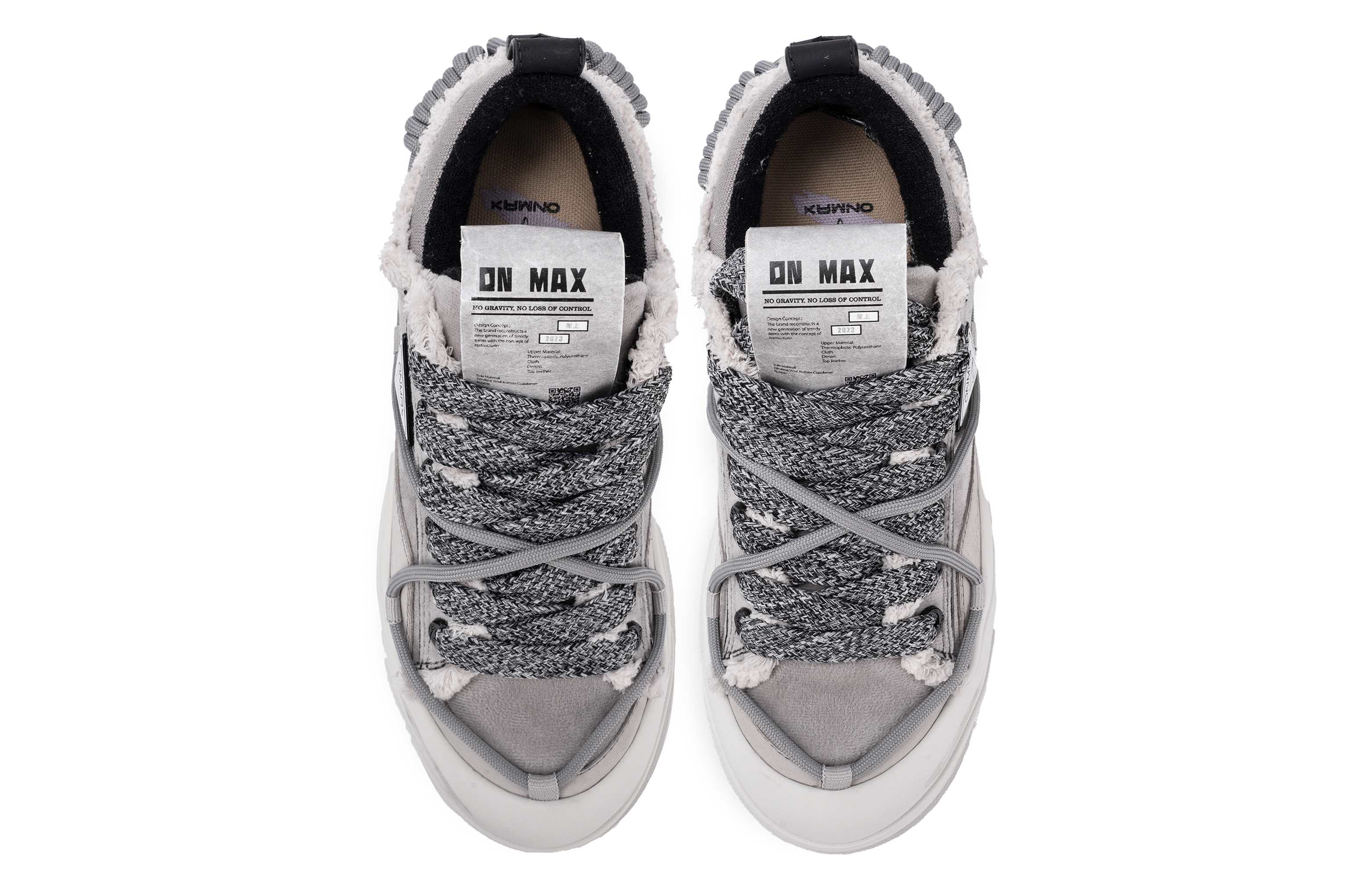 Кроссовки унисекс ON MAX Paper Airplane Series низкопрофильные серые, 35 EU