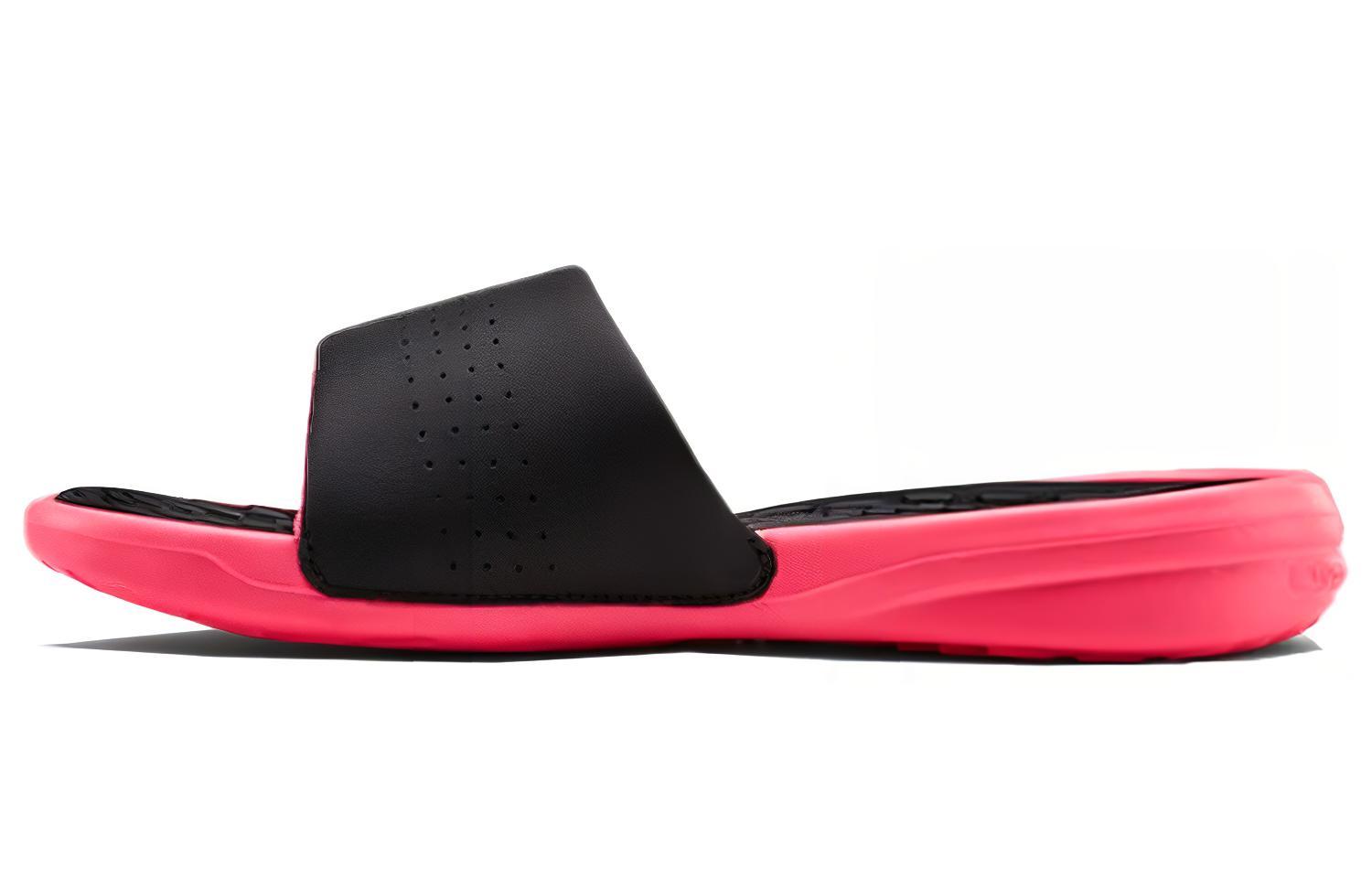 Шлепанцы женские Under Armour Playmaker Fixed Strap Slide черные, розовые