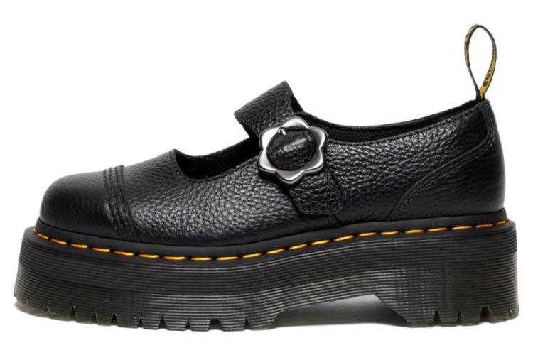 Полуботинки женские Dr. Martens Addina Flower Buckle черные-желтые