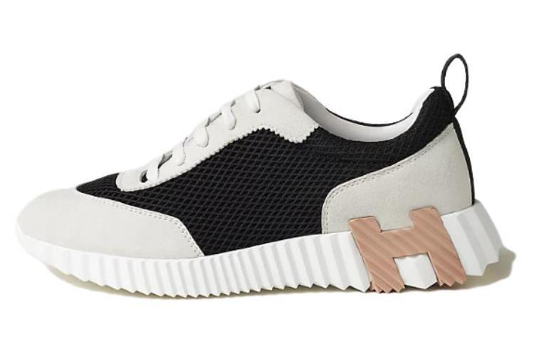 Кроссовки женские HERMES Bouncing Low top черные, белые, 37 EU