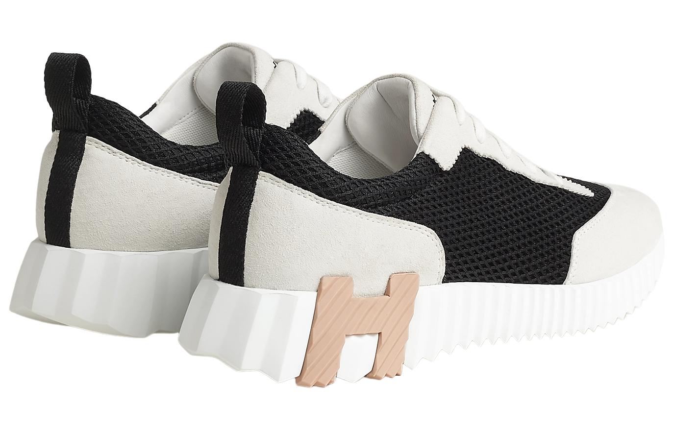 Кроссовки женские HERMES Bouncing Low top черные, белые, 37 EU