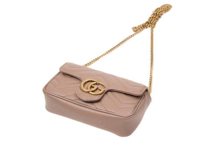 Сумка женская GUCCI GG Marmont Extra Mini milk tea nude