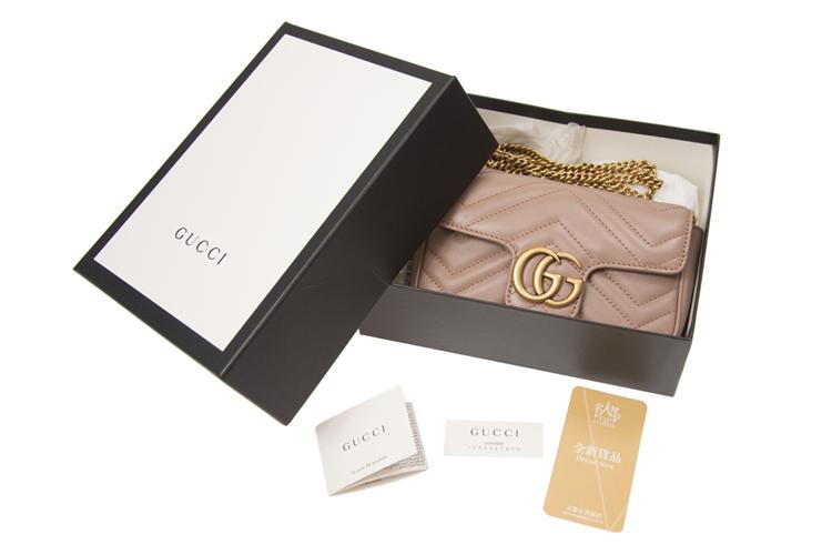 Сумка женская GUCCI GG Marmont Extra Mini milk tea nude