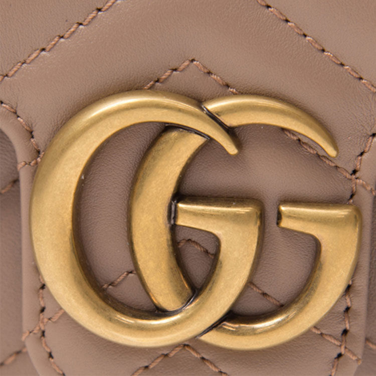 Сумка женская GUCCI GG Marmont Extra Mini milk tea nude