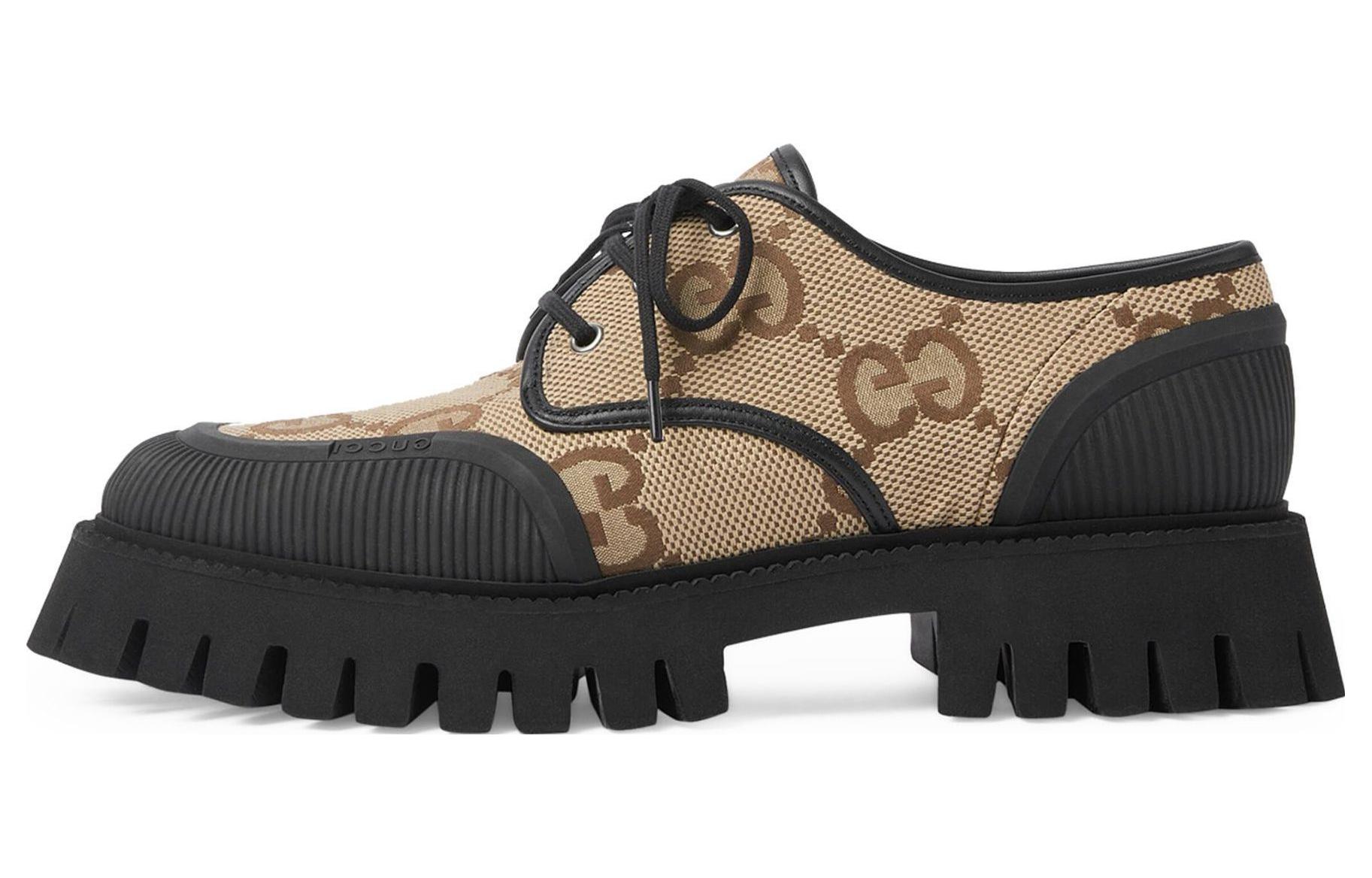 Полуботинки мужские GUCCI GG Supreme Canvas бежевые