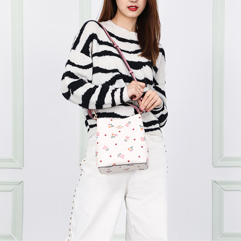 Сумки женские COACH Town C7976-IMCAH розовые, белые