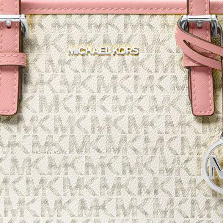 Сумка женская MICHAEL KORS Jet Set Canvas Tote белая и розовая