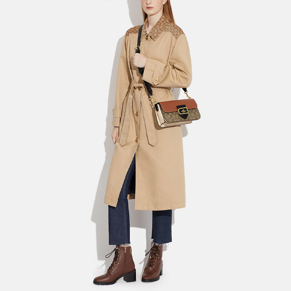 Сумка женская COACH CE560-IME7V хаки и коричневая