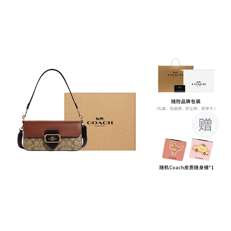 Сумка женская COACH CE560-IME7V хаки и коричневая