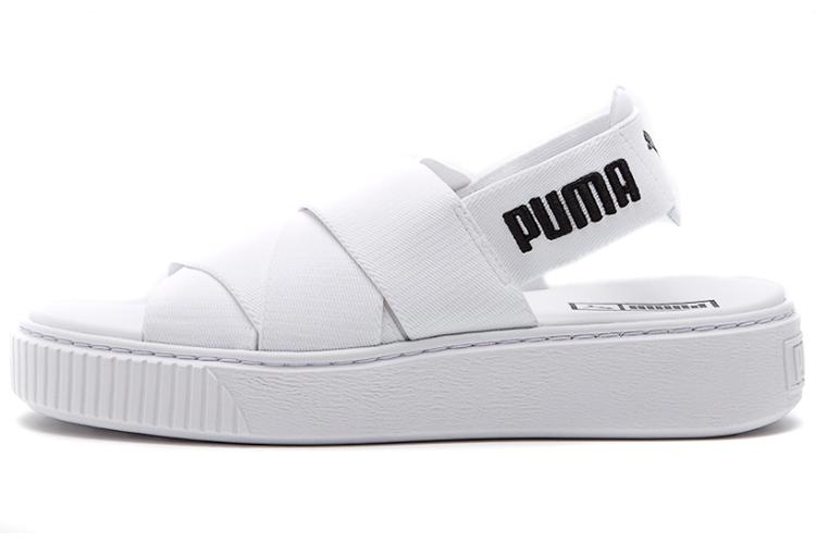 Платформенные сандалии женские PUMA Platform Trace бело-черные, 38 EU
