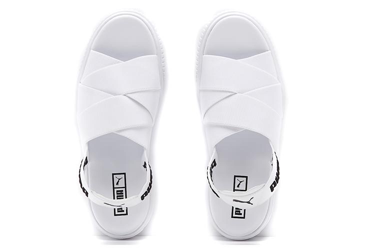 Платформенные сандалии женские PUMA Platform Trace бело-черные, 38 EU