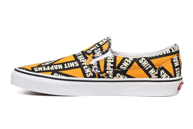 Кеды унисекс Vans Shit Happens Classic Slip On оранжевые, 35 EU