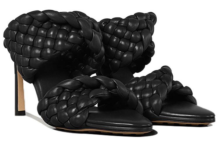 Сандалии женские Bottega Veneta BV Curve черные-тан, 37 EU