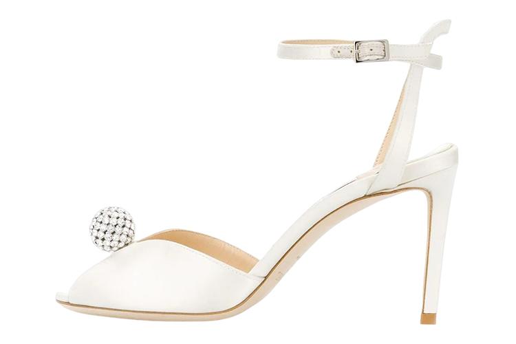 Сандалии женские Jimmy Choo Sacora 85mm белые-бежевые, 38 EU