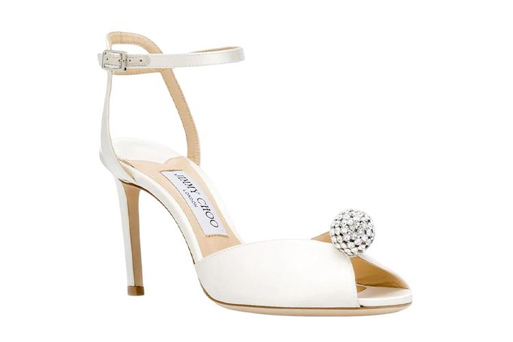 Сандалии женские Jimmy Choo Sacora 85mm белые-бежевые, 38 EU