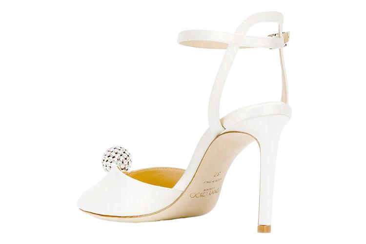 Сандалии женские Jimmy Choo Sacora 85mm белые-бежевые, 38 EU