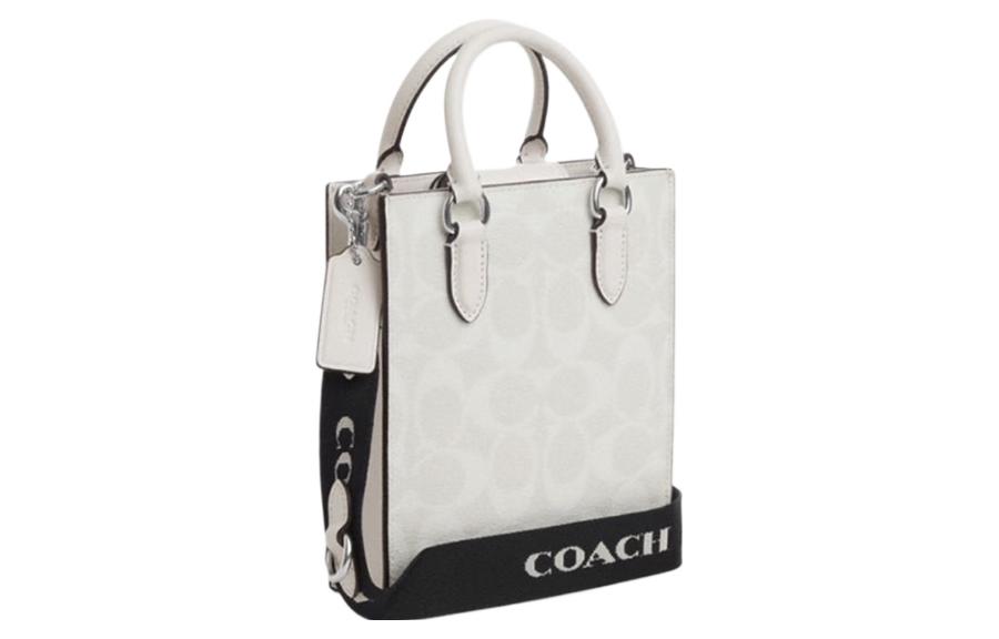Сумка женская COACH Canvas With Leather Mini белая, Gift Box Set (Basic Set+Yellow Box) EU