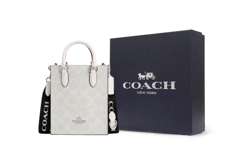 Комплект сумок женский COACH Canvas With Leather Mini белый, Gift Box Set (Basic Set+Black Box) EU