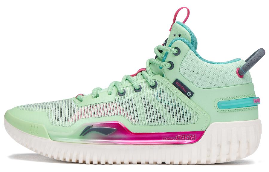 Кроссовки мужские LiNing Badfive 3 зелено-фиолетовые, 43.5 EU