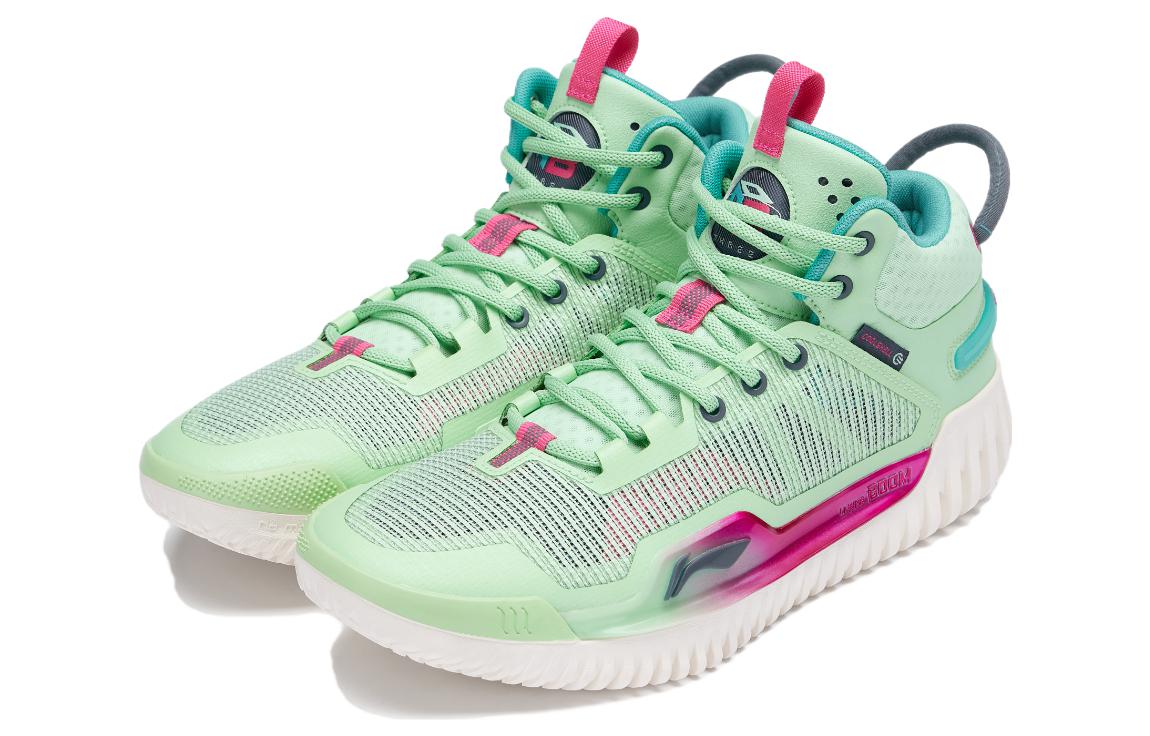 Кроссовки мужские LiNing Badfive 3 зелено-фиолетовые, 43.5 EU