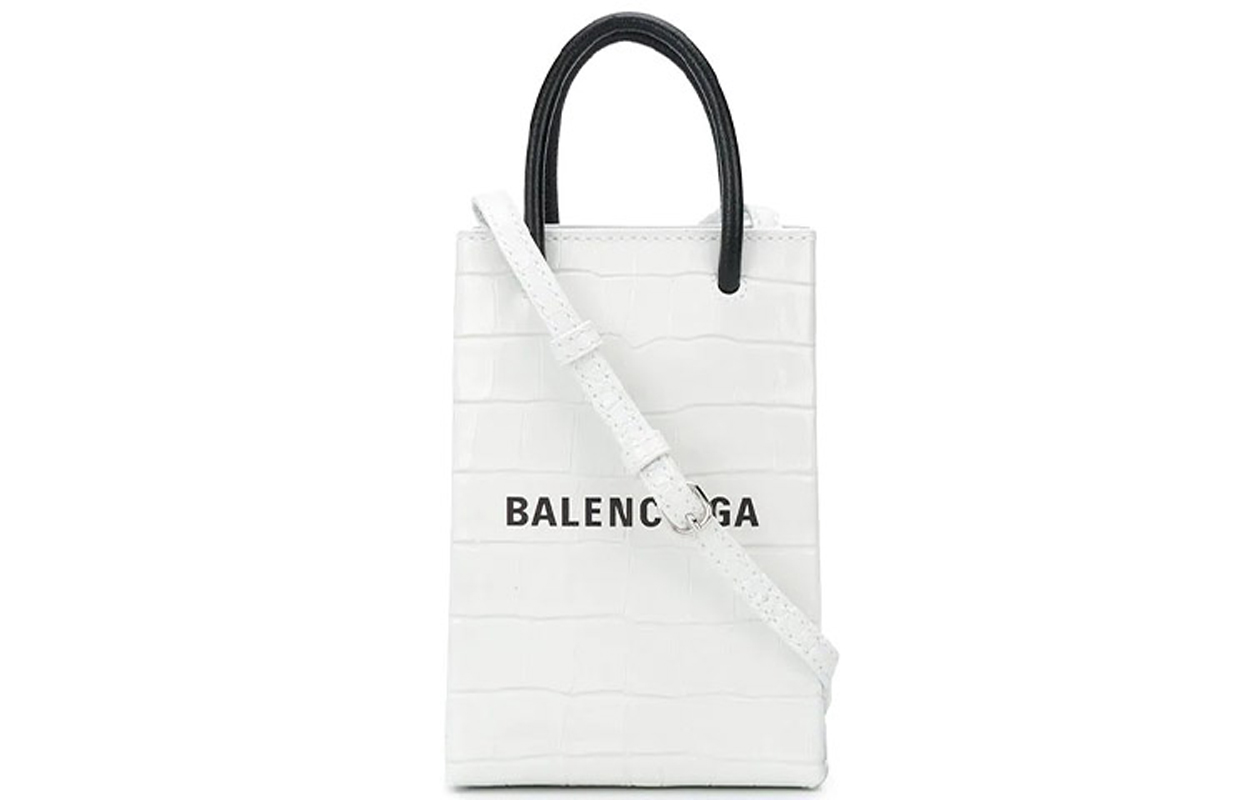 Сумка женская Balenciaga 5938261U61N9060 белая, маленького размера