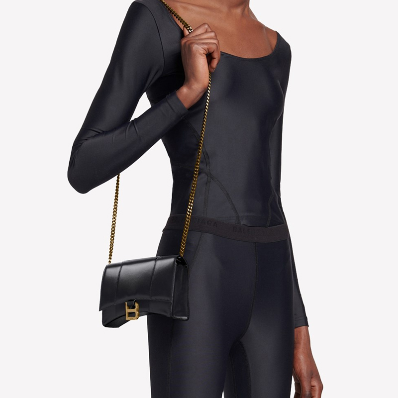 Женская сумка Balenciaga Hourglass Mini Bag черная