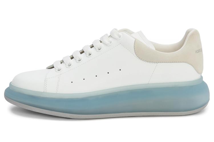 Кроссовки мужские Alexander McQueen Oversized белые с голубой подошвой, 43 EU