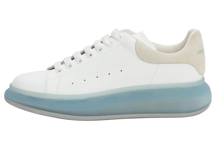 Кроссовки мужские Alexander McQueen Oversized белые с голубой подошвой, 43 EU
