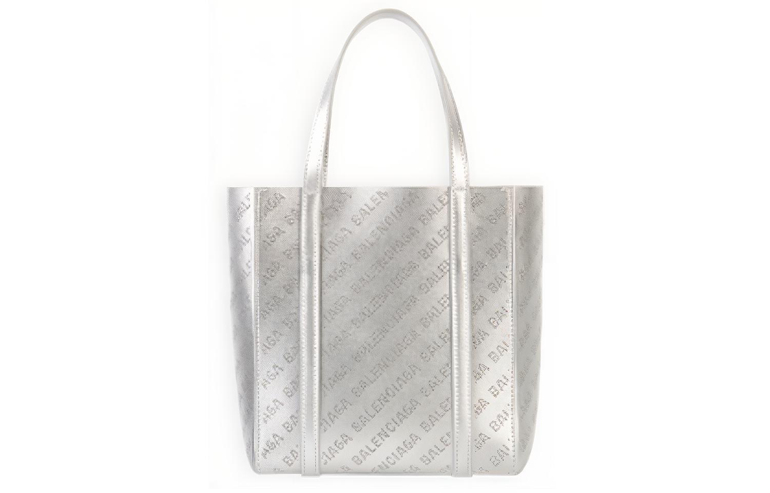 Сумка женская Balenciaga Everyday Metallic Finish серебристая