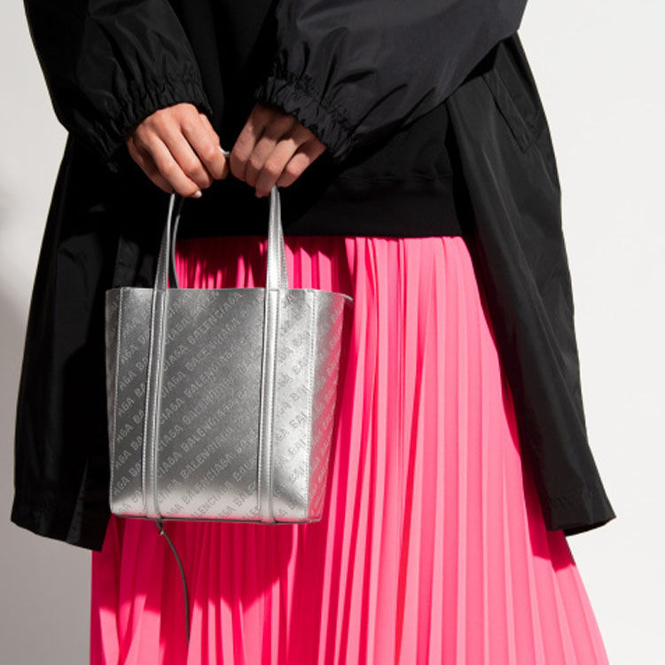 Сумка женская Balenciaga Everyday Metallic Finish серебристая