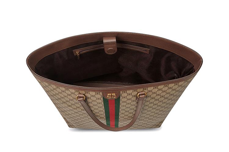 Сумка женская GUCCI X Balenciaga The Hacker Project, бежево-коричневая