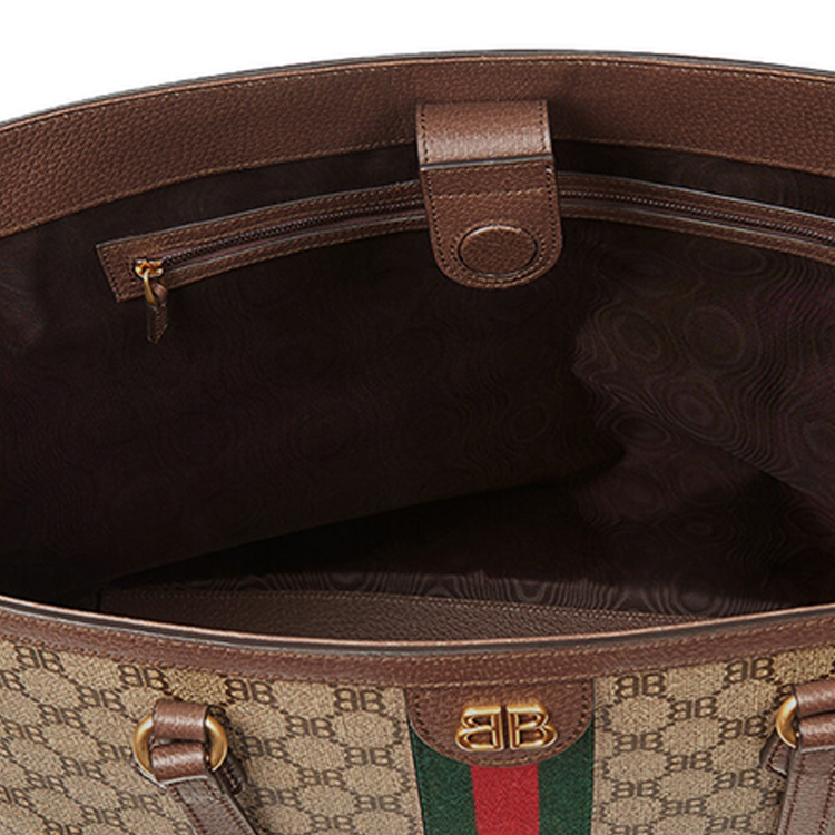 Сумка женская GUCCI X Balenciaga The Hacker Project, бежево-коричневая