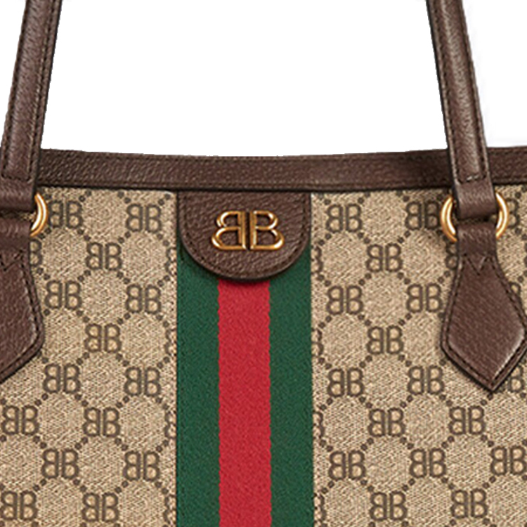 Сумка женская GUCCI X Balenciaga The Hacker Project, бежево-коричневая