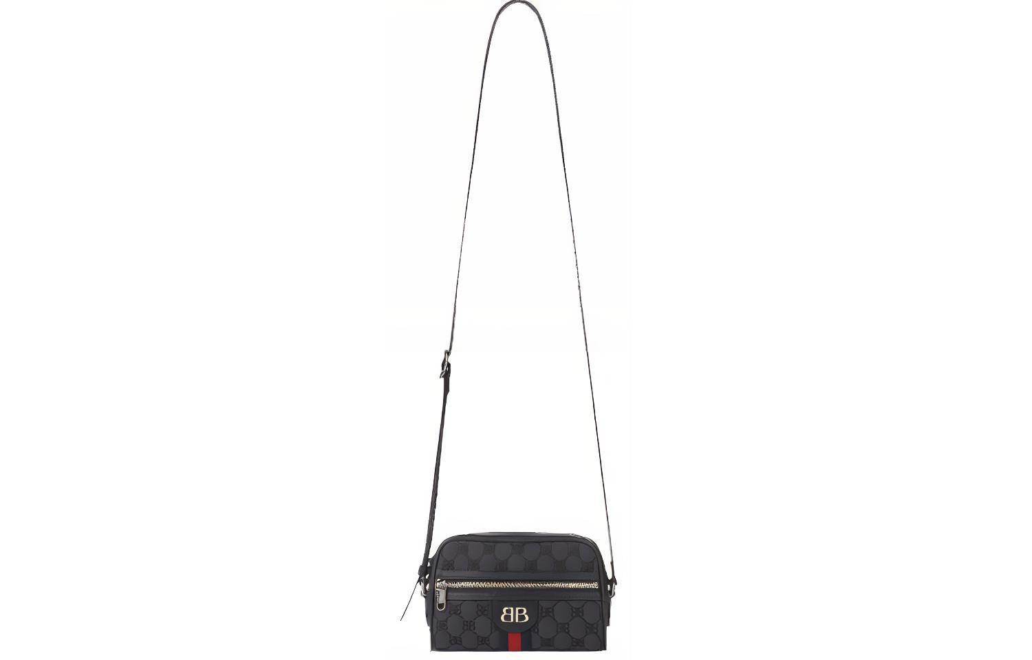 Сумка женская GUCCI x Balenciaga The Hacker Project Camera Bag черно-серая