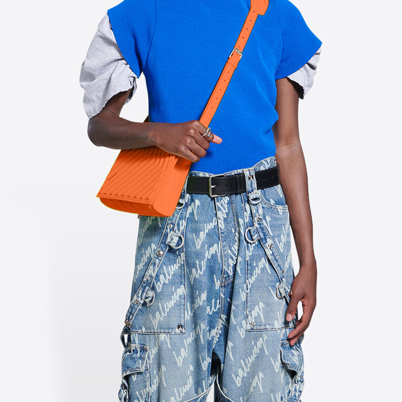 Плечевая сумка женская Balenciaga 6794652103I7511, оранжевая