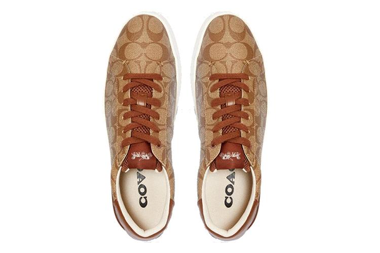Кеды мужские COACH Clip Low Top коричневые, 44.5 EU
