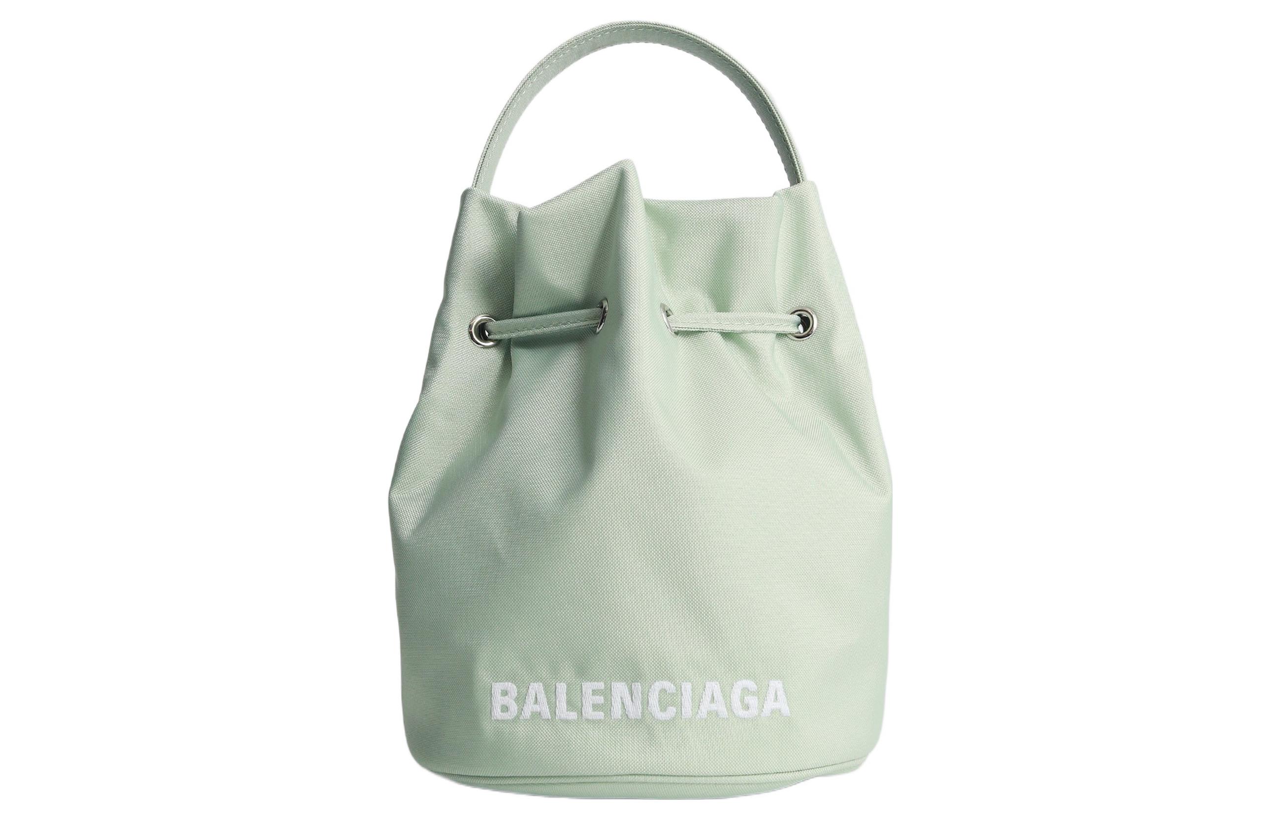 Сумка женская Balenciaga Wheel зеленая, белая