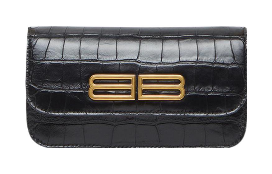 Женский кошелек Balenciaga Gossip Wallet On Chain черный