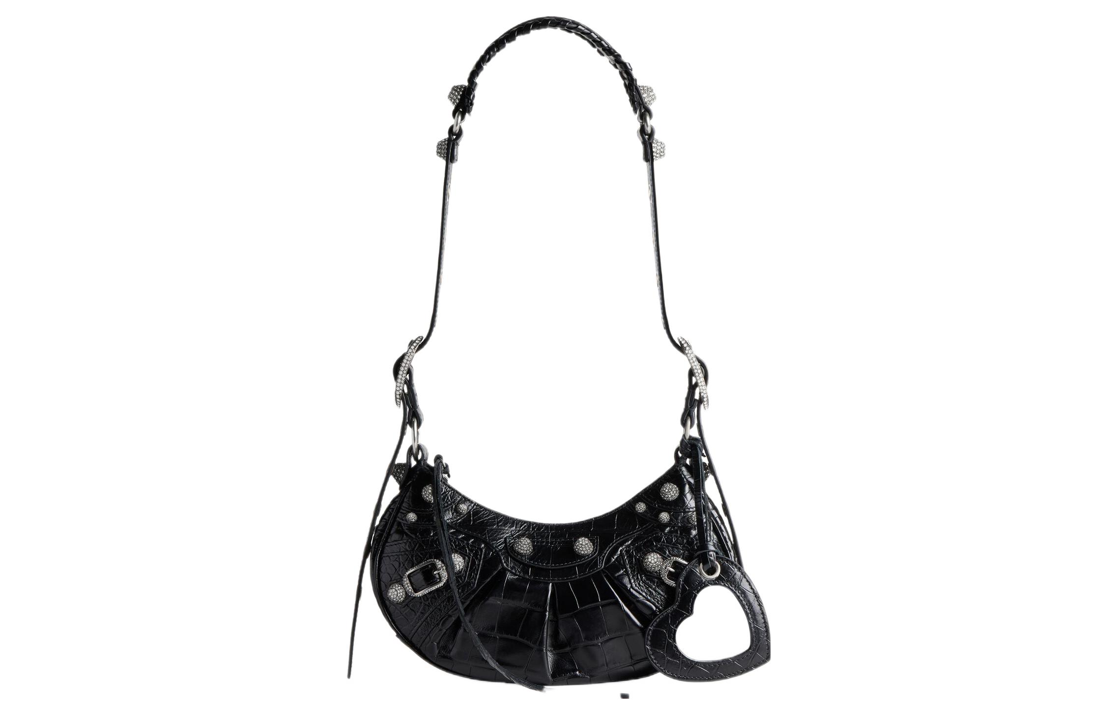 Сумка женская Balenciaga Le Cagole Xs черная-серебристая