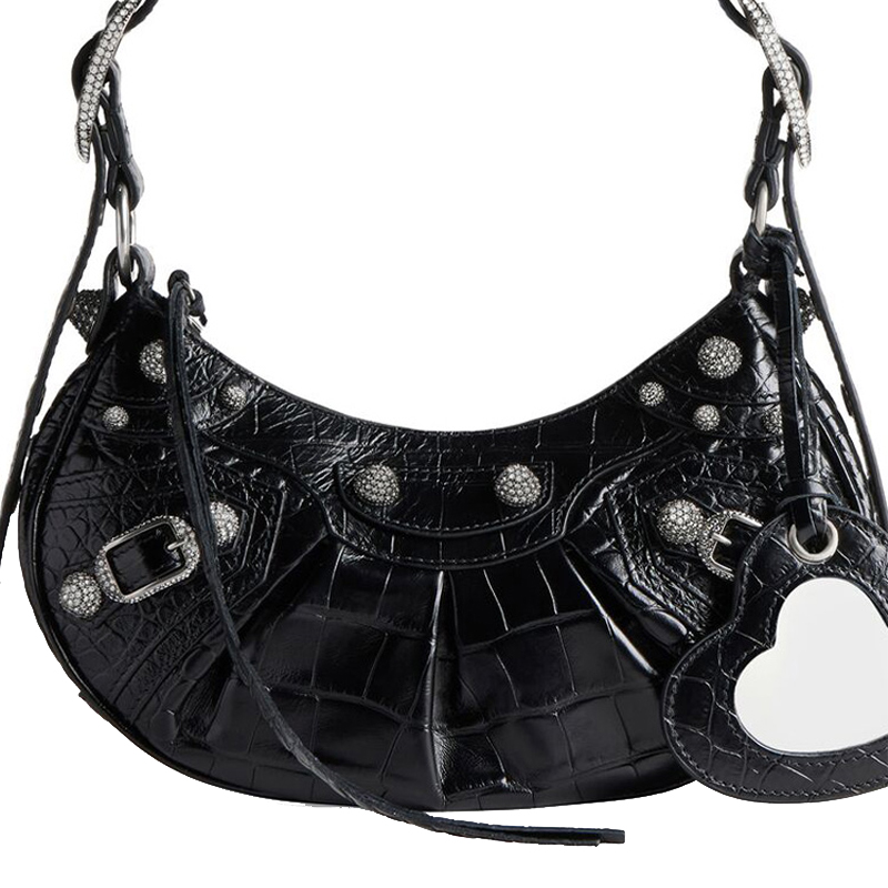 Сумка женская Balenciaga Le Cagole Xs черная-серебристая