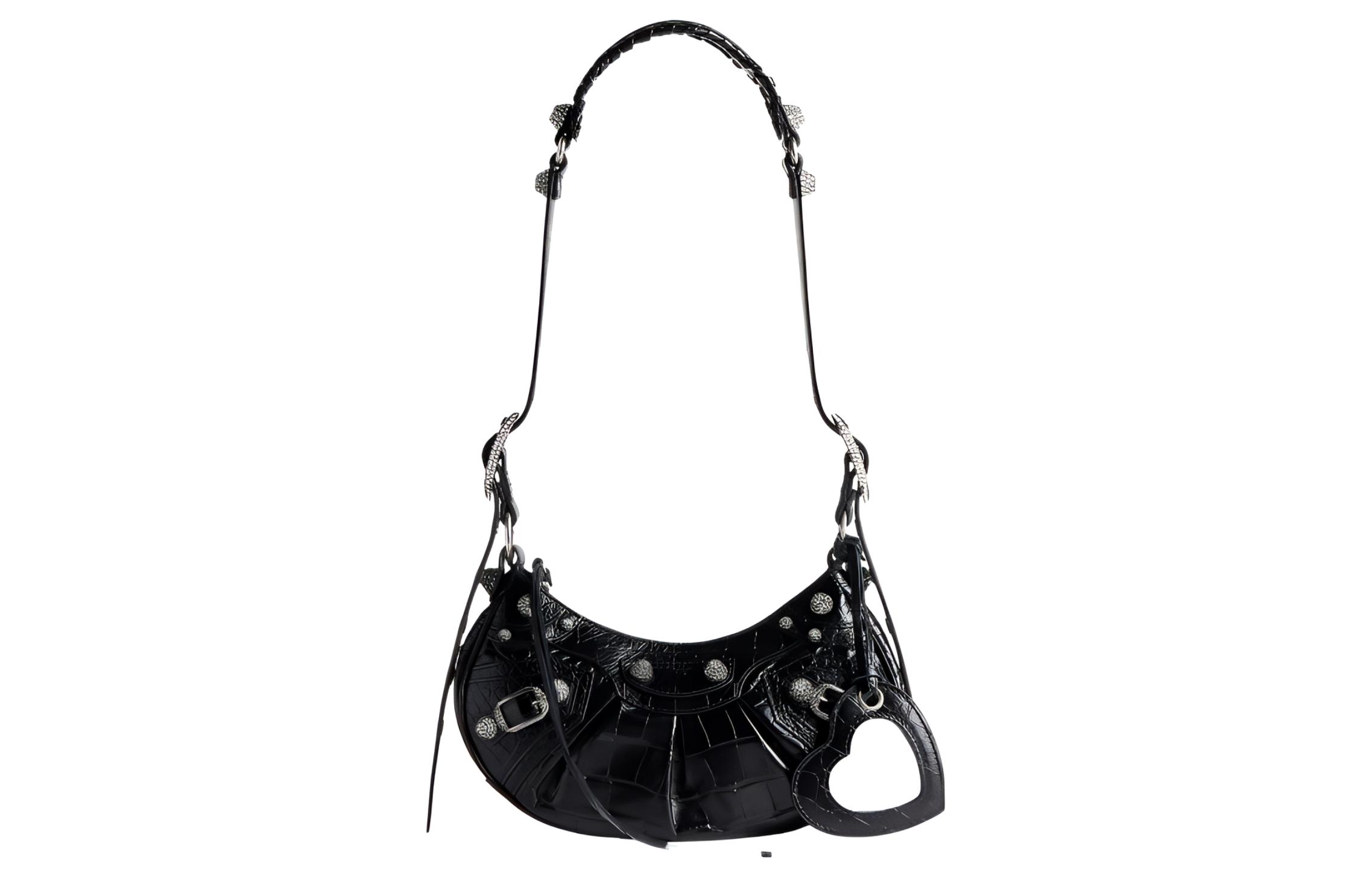 Сумка женская Balenciaga Le Cagole Xs черная-серебристая