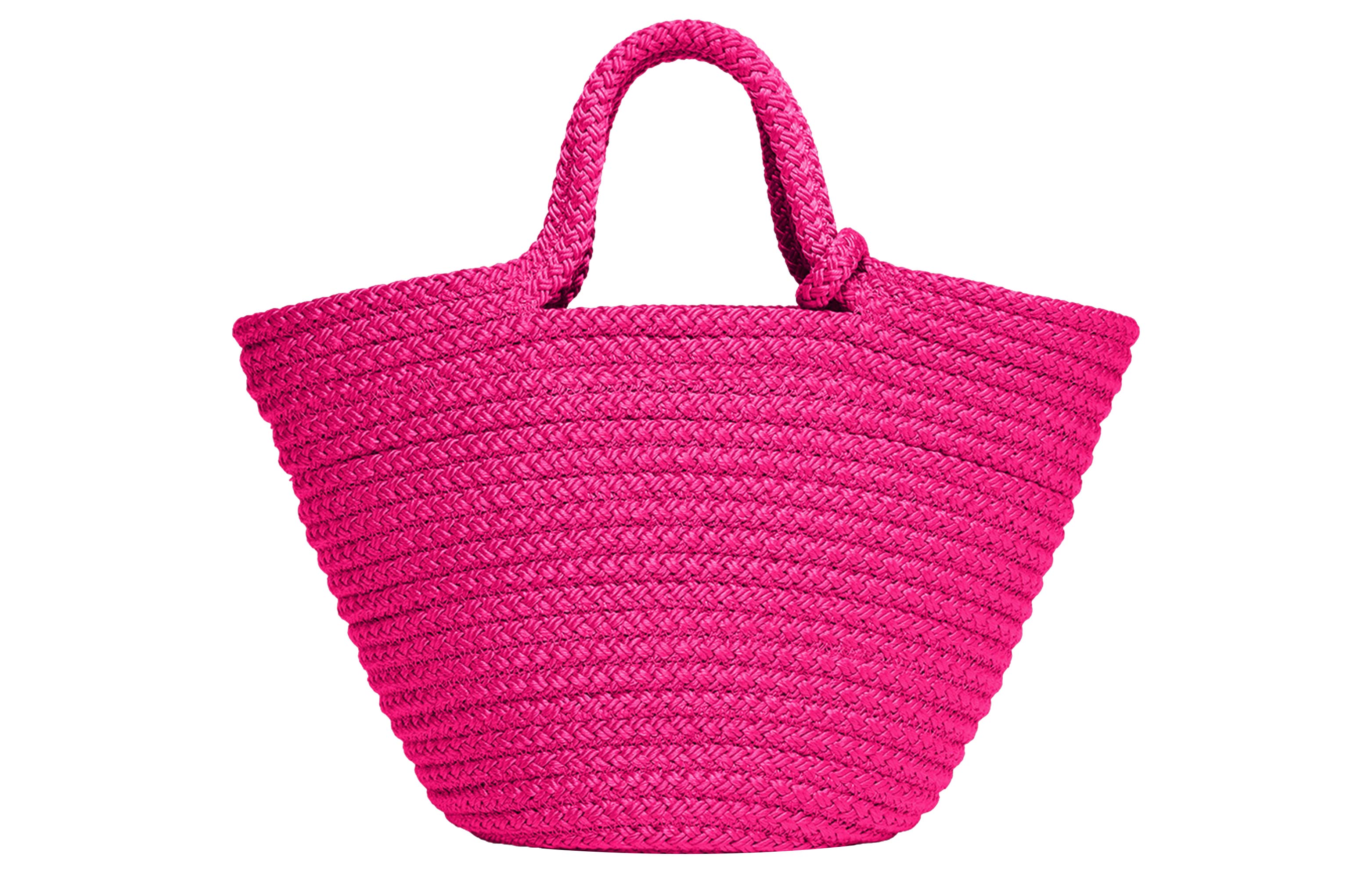 Сумка женская Balenciaga Ibiza Logo Patch Basket Bag, pink-silver