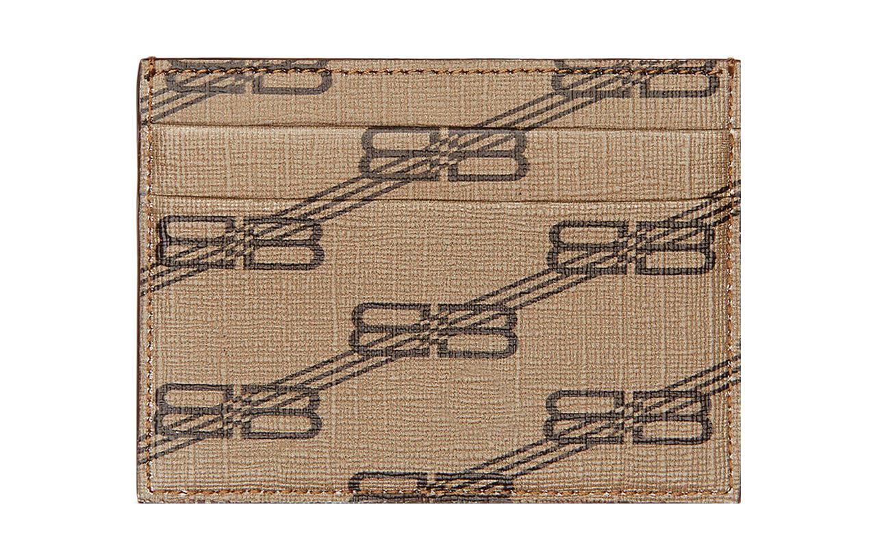 Визитница женская Balenciaga Card Clip бежево-коричневая