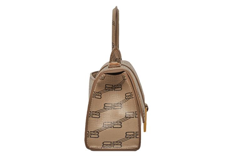 Сумка женская Balenciaga Hourglass XS BB Monogram бежево-коричневая