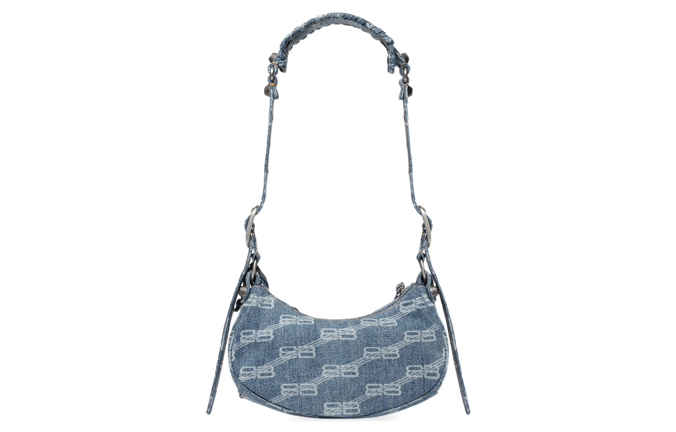 Сумка женская Balenciaga Le Cagole XS BB Monogram blue/bleached denim