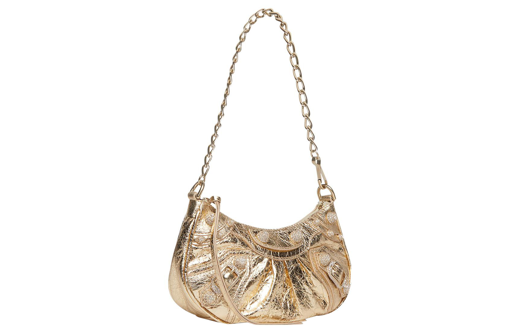 Сумка женская Balenciaga Le Cagole Dumpling Bag светло-золотая