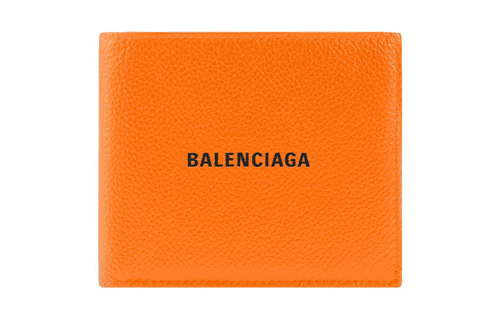 Кошелек мужской Balenciaga Cash Square оранжево-черный